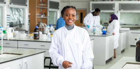 Newcastle student in laboratory